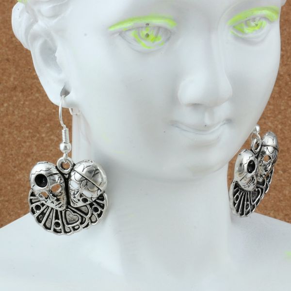 

Mask Earrings Silver Fish Ear Hook 10pairs/lot Antique Silver Chandelier Jewelry 23x40.5mm A-206e