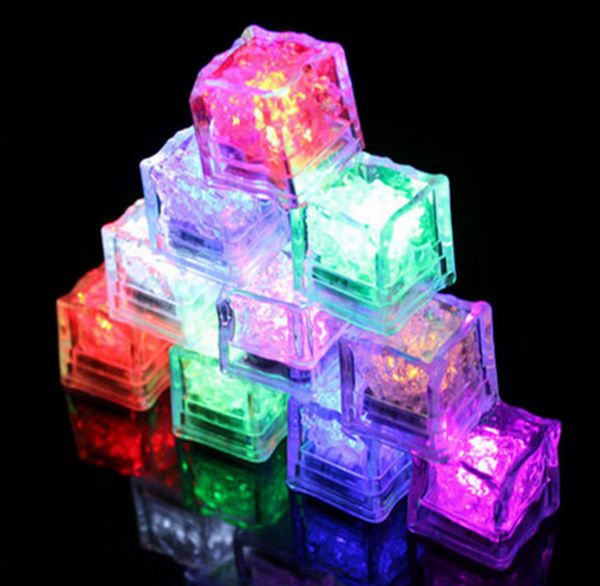 

led flashing ice cube multi 7color changing flash lights ice crystal cubes for wedding event bars chirstmas halloween party decorations