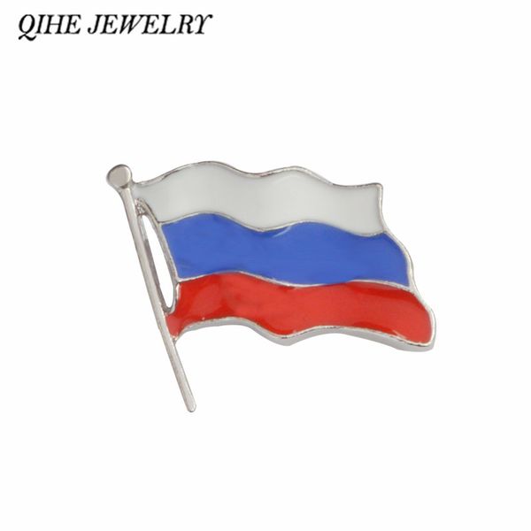 

qihe jewelry rusland vlag pins revers flag shape badges broches voor mannen vrouwen rugzak tas hoed accessoires sieraden, Gray