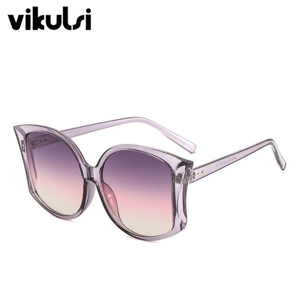 

2019 brand designer cat eyes sunglasses women good quality large frame female vintage gradient sun glasses uv400, White;black