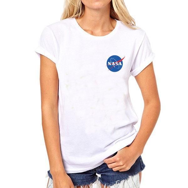 

Новый NASA женщины футболка летняя мода женский печатных круглый воротник с коротк
