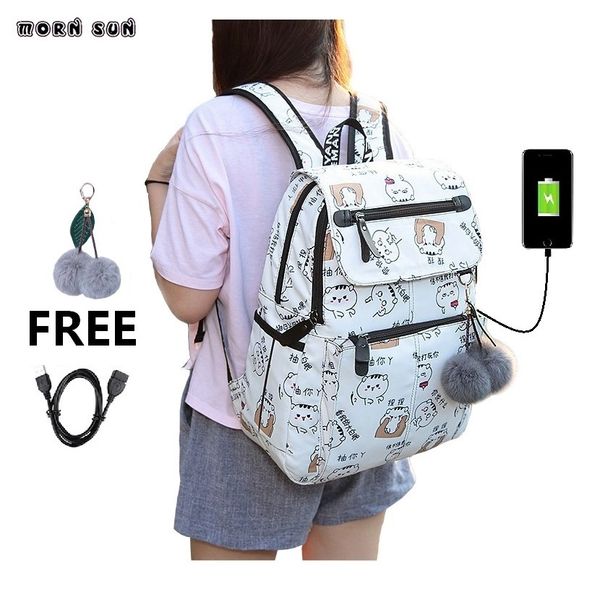 

women usb leisure travel backpack college waterproof charging school backpack computer bolsa mujer shoulder bag