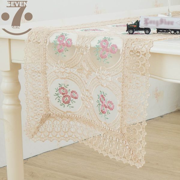 

1pcs home decorative dining banquet birthday festival embroidered 3 colorful flowers table runner
