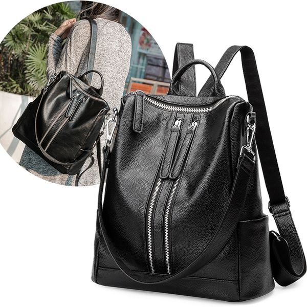 

women's genuine leather backpack purse multi-functional ladies casual shoulder bag school bag for girls casual daypack g142l