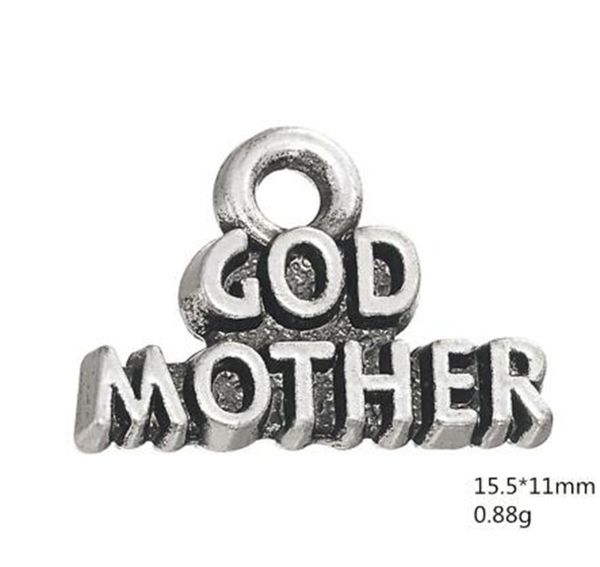 

god mother blessed word charm single sided other customized jewelry, Bronze;silver