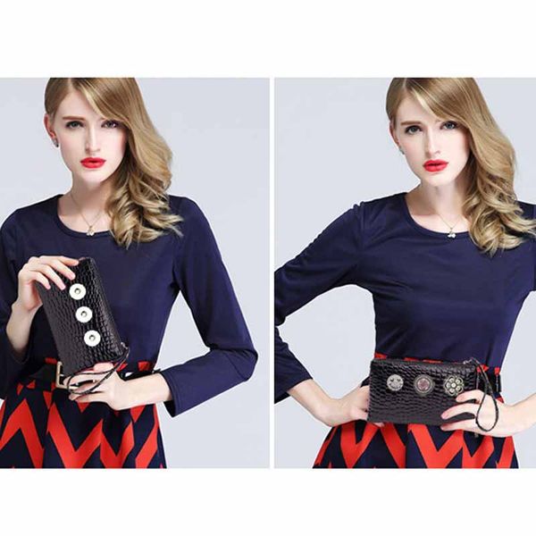 

горячие продажи 005 красочные каменный узор женщины сумка snap кошелек искусственная кожа snap кнопка кошелек сумки 18 мм подвески ювелирные, Black