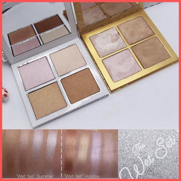 

Factory direct dhl new makeup bronzer highlighter the wet et pre ed powder palette 4 color highlight palette