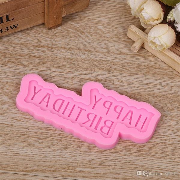 

3d happy birthday silicone molds fondant cake chocolate sugar practical mould diy handmade kitchen baking tools eco friendly 1 5dy zz