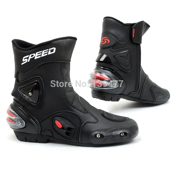 

2015 botas hombre motorcycle boots pro-biker speed bikers moto racing motocross leather shoes a004 black/red/white ing