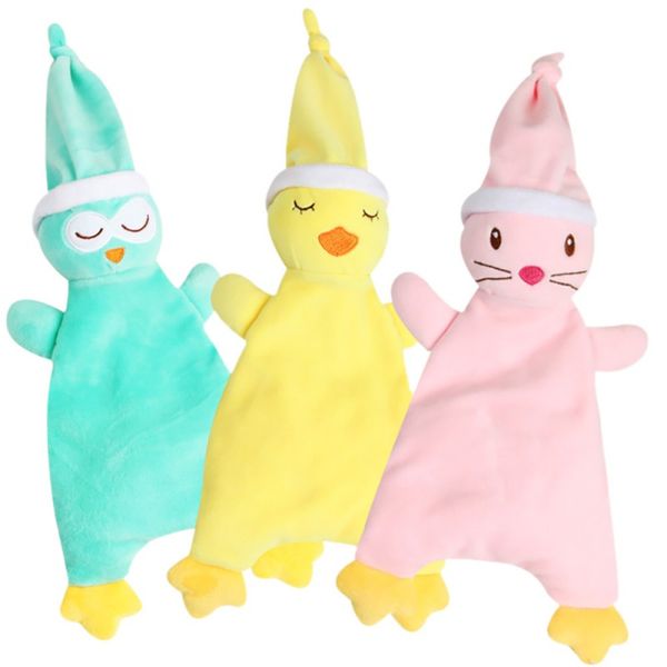

2018 new stuffed animals plush cartoon infant soft toys appease towel toys calm doll teether developmental for newborn baby