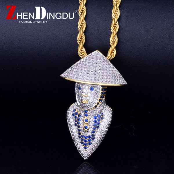 

синий mortal kombat персонаж ожерелье бесплатный теннис цепи золото серебро iced out кубического циркона мужские женщины хип-хоп ювелирные и, Silver