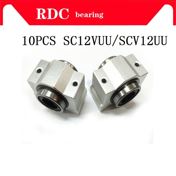 

10pcs/lot sc12vuu sc12v scv12uu 12mm cnc pillow block linear slide for cnc router xyz table 12mm bearing bushing