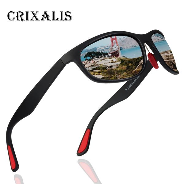 

crixalis brand design men's sunglasses polarized tr90 frame fashion driving sun glasses for women male goggle uv protection, White;black