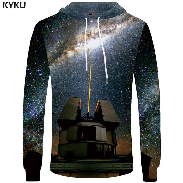 

kyku galaxy sweatshirt women funny hoodie long sleeve casual hoodies pocket harajuku sweatshirts large size big sweatshirt 3d, Black