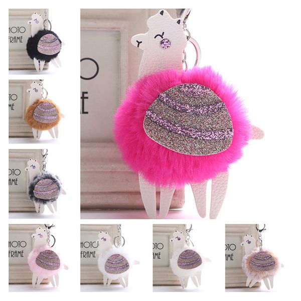 

Красный Мех Пом Пом Альпака Брелок 8 Стили Блестки Искусственный Мех Кролика Пуши