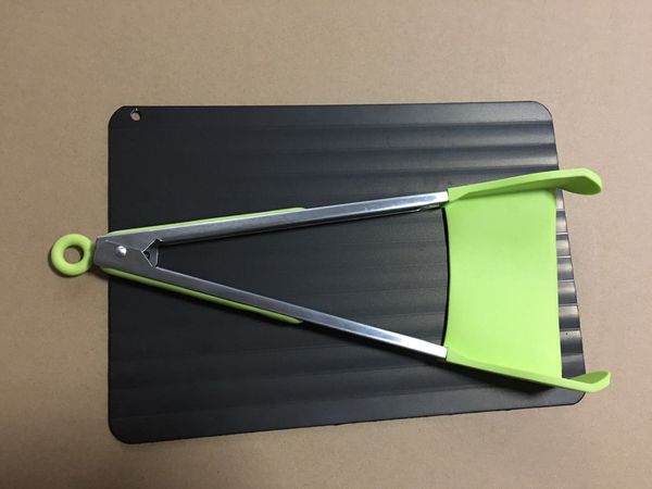 

2pcs/set clever tongs and defrosting tray kitchen spatula tong non stick heat resistant food clip defrost thaw tray fwx9-699