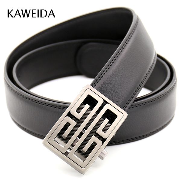 

kaweida 2018 new designer belts fashion cowskin split leather cloud metal automatic buckle waist belt for men's business belt, Black;brown