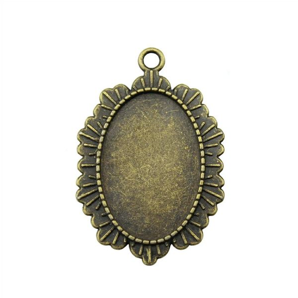 

9 шт. кабошон камея базовый лоток безель пустой аксессуары части ретро одной стороне один висит внутренний размер 20x30 мм овальный стекло к, Slivery;crystal