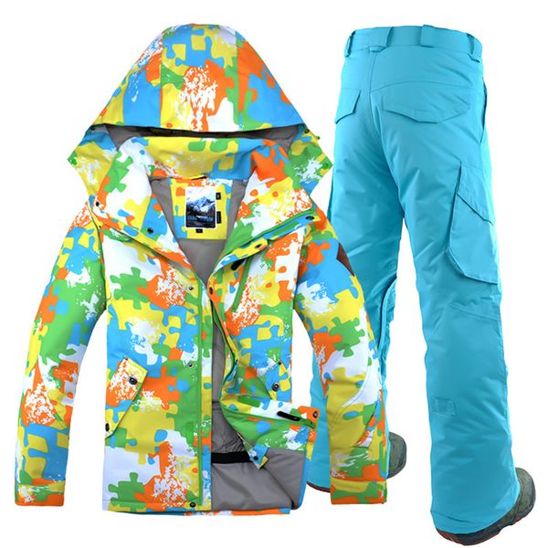 

gsou snow ski suit, men's suit, single, double board, waterproof clothes, ski winter jacket, warm keeping in winter.2018
