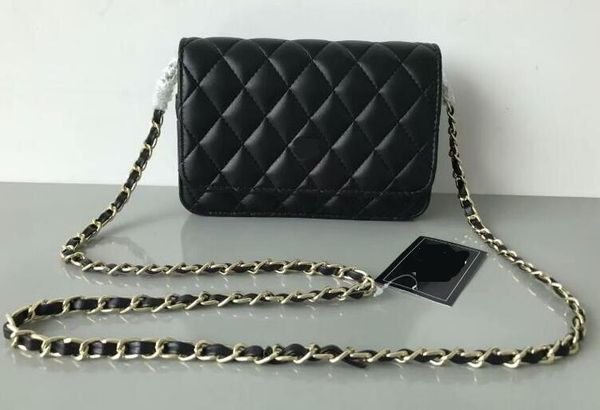 

2018 women 039 woc de igner brand lady houlder bag pu leather flap bag black chain evening bag pur e atchel 33814