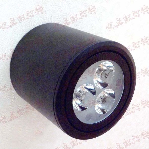 

3W Wall Mounted LED Downlight Surface Mounted LED Ceiling Spotlight Living Room Bar KTV Aisle Light Black Energy Saving Lamp LED