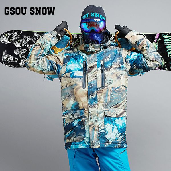

gsou snow men ski jacket windproof waterproof outdoor sport wear skiing riding thermal clothing male coat warm snowboard jacket