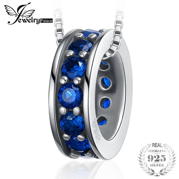 

jewelrypalace vintage wheel of fate 0.4ct created blue spinel pendant necklace 925 sterling silver 18 inches box chain