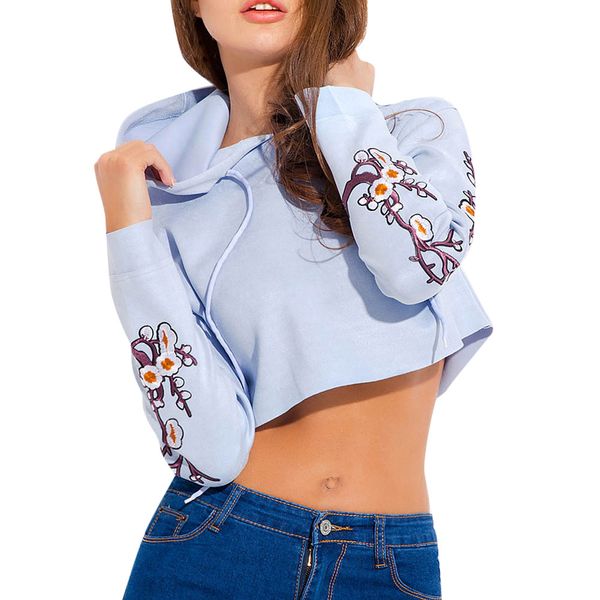 

2018 harajuku sweatshirt women ladies appliques hoodies casual long sleevel elegant women's flower clothes sudadera mujer, Black