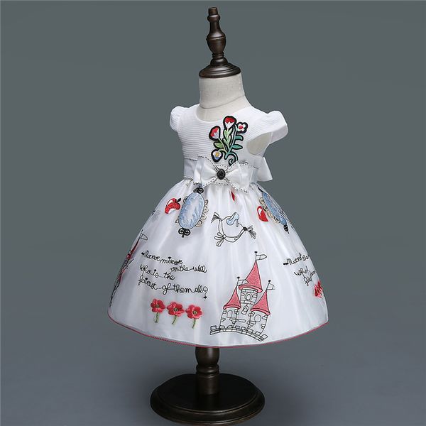 

baby dress for girls flower bow christening gown first birthday party baby princess dress cute infant ball gown, Red;yellow