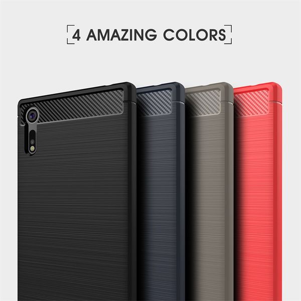 

ТПУ углеродного волокна дизайн чехол с бампером рамка для Sony Xperia XA1 XZ XZ1 XZs Plus ультр