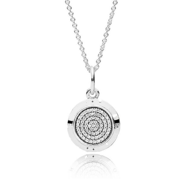 

925 Sterling Silver Pan Necklace Letter Signature With Crystal Pendant Necklace For Women Wedding Gift Europe Jewelry