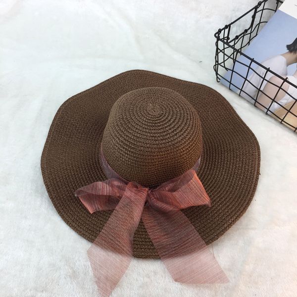 

myelo uv protection sun hats summer woven straw hats lace bowknot women sun foldable wide brim sunbonnet vacation beach hat, Blue;gray
