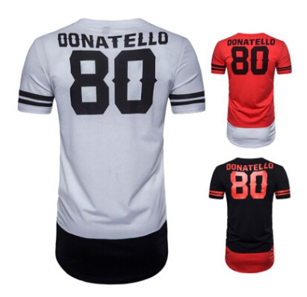 

men clothing high street letter printed casual long tshirts summer male crew neck tees short sleeved, White;black