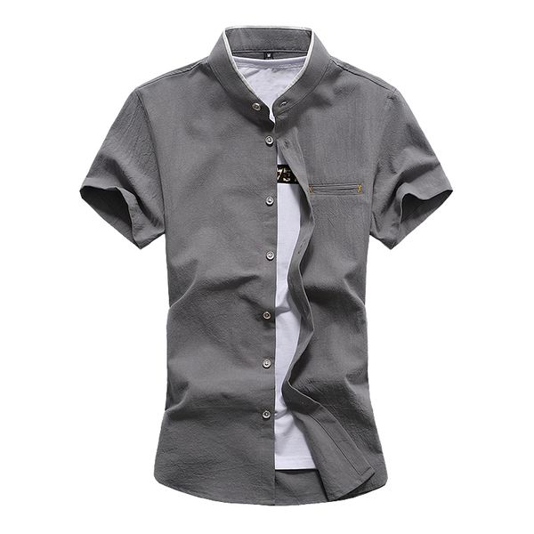 

mandarin collar short sleeve shirt men 6xl 7xl big size 2018 fashion summer style men casual shirt dt513, White;black