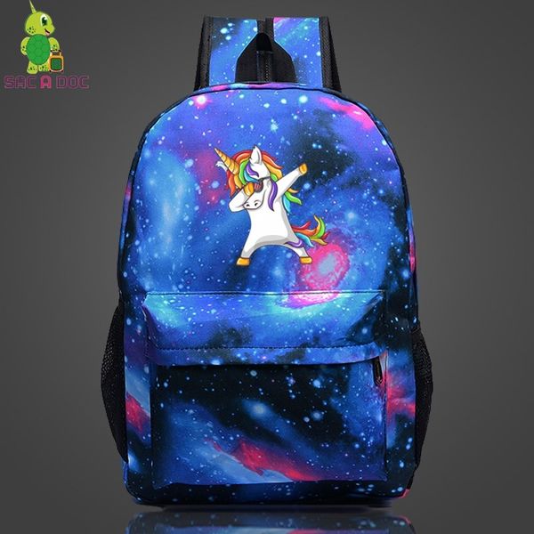 

cartoon unicorn galaxy space backpack children school bags for women men casual rucksack unicorn starry night travel bags