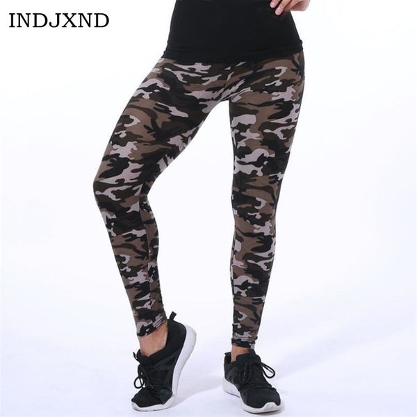 

indjxnd women leopard womens nine leggings graffiti style 2018 pants elastic camouflage stretch cotton trouser army deporte, Black