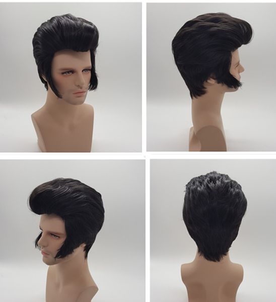 Like Human Hair Elvis Presley Hairstyle Short Wigs For Men Cosplay