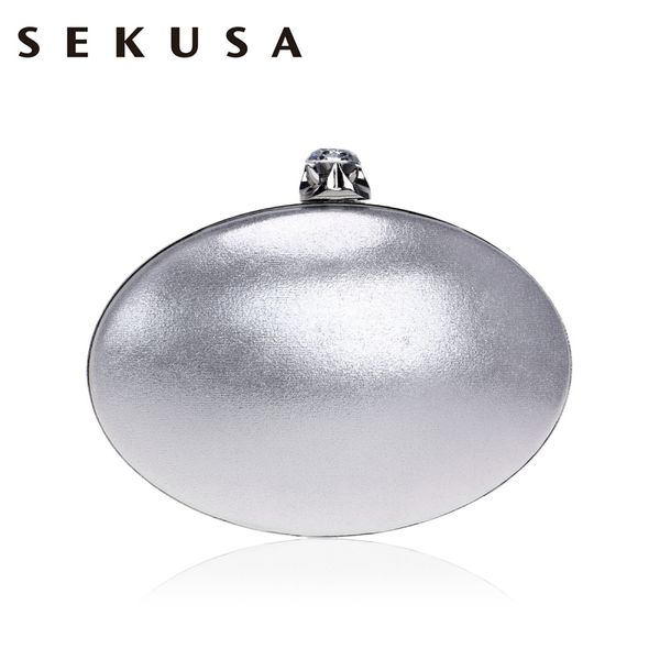 

sekusa new design egg shaped women day clutches chain shoulder rhinestones lady wedding party evening bags mixed color wallets