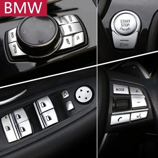 

car interior accessories abs chrome button cover stickers for bmw 1 2 3 4 5 7 series f10 f07 f06 f12 f13 f01 f02 f20 f30 f32 car styling