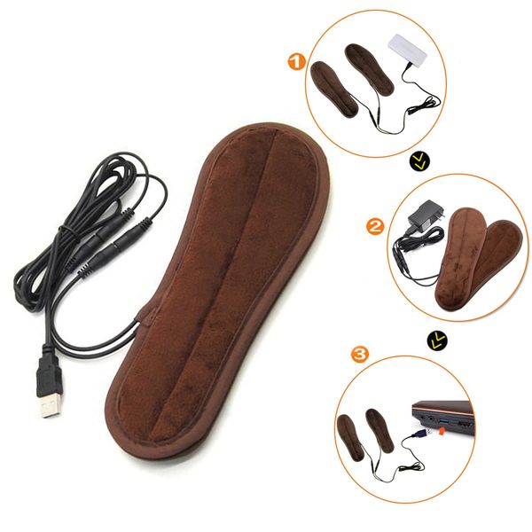 

mwsc heated insoles winter men women heated shoe inserts usb charged electric insoles for shoes boot warm shoepad, Black