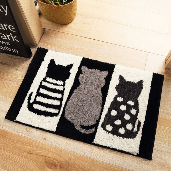 

indoor rug cartoon cat kitchen floor mats anti-slip bathroom carpet doormat water absorption home entrance door mats tapete