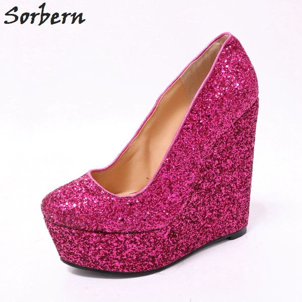 Wholesale Hot Pink Glitter Women Pumps Platform High Heels Shoes Ladies Slip On Wedge Heels Shoes Woman Size 12 Custom Colors Moccasins For Men Suede Wholesale Hot Pink Glitter Women Pumps Platform High Heels Shoes Ladies Slip On Wedge Heels Shoes Woman Size 12 Custom Colors Moccasins For Men Suede