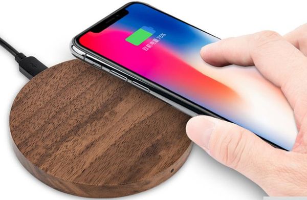 

Wood fa t wirele charger charging pad for am ung galaxy 8 7 note 8 for iphone x 8 8plu