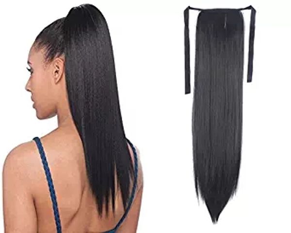 

100% натуральный бразильский реми человеческие волосы хвост хвощ клипы в / на человеческих волос прямые волосы 100 г, Black