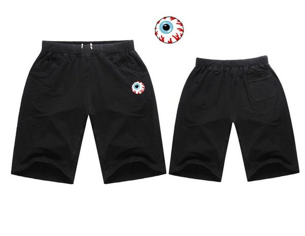 

f62428 s-5xl men new style casual mish hip hop knee lepght print pants waist elastic shorts, Black