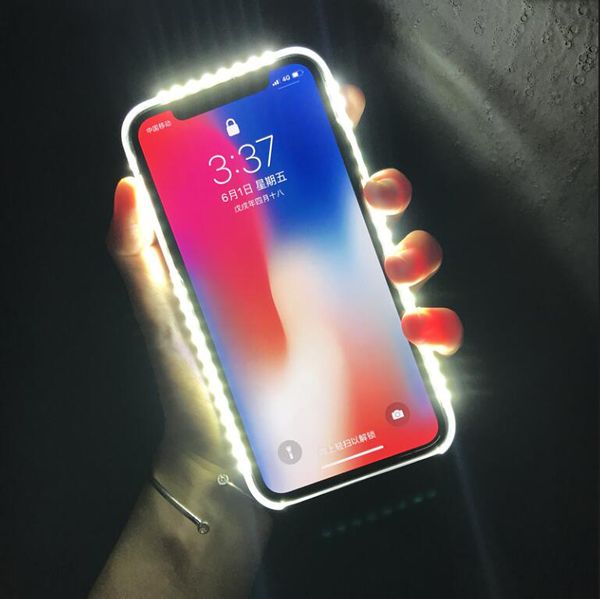 

Свет свечение для iPhone 6 6 S 7 Plus 5 S Flash Selfie светящиеся роскошный телефон чехол для Apple i телефон 5s 6s 7s plus iphoneX