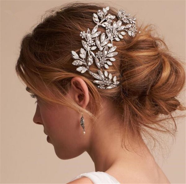 Vintage casamento nupcial strass headpiece acessórios de cabelo jóias de prata tiara coroa coroa pedaços de cabelo pin fashion hachdress