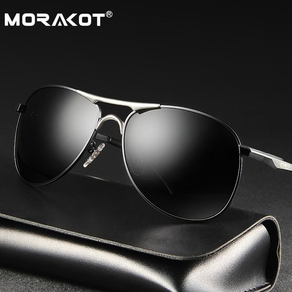 

morakot brand design sunglasses men polarized uv400 eyes protect driving pilot sunglasses goggles myopia pj008722, White;black