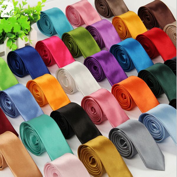 

mutliple color solid color good quality discount 5cm tie narrow tie factory price, Black;blue