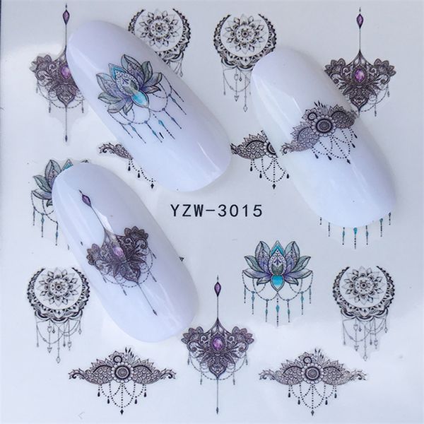 

waterproof hollow floral designs nail stickers flowers slider white black nail decals diy manicure decor accessories tool